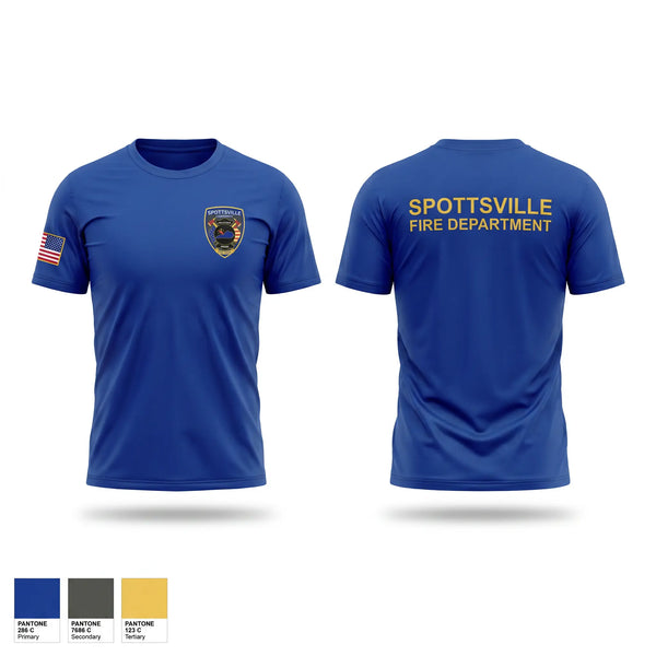Short Sleeve Performance Shirt, Spottsville Community Fire Department, Fire Department, Teamtime, Team time, sublimation, custom sports apparel, team uniforms, spirit wear, spiritwear, sports uniforms, custom shirts, team store, custom team store, fundraiser sports, apparel fundraiser