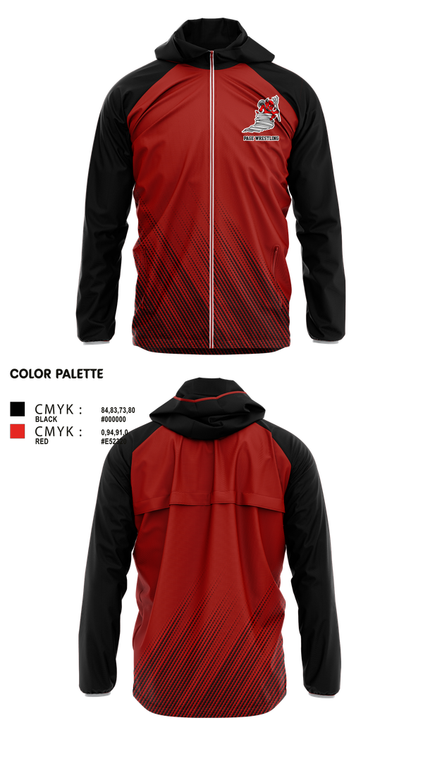 Windbreaker, Page High School Wrestling, Wrestling, Teamtime, Team time, sublimation, custom sports apparel, team uniforms, spirit wear, spiritwear, sports uniforms, custom shirts, team store, custom team store, fundraiser sports, apparel fundraiser