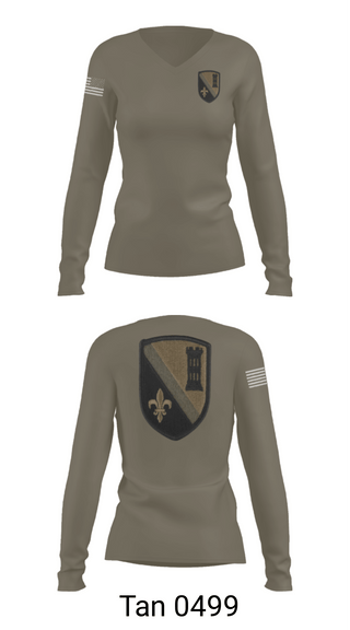 Women's Long Sleeve Vneck Shirt, 844th ECC, National Guard, Teamtime, Team time, sublimation, custom sports apparel, team uniforms, spirit wear, spiritwear, sports uniforms, custom shirts, team store, custom team store, fundraiser sports, apparel fundraiser