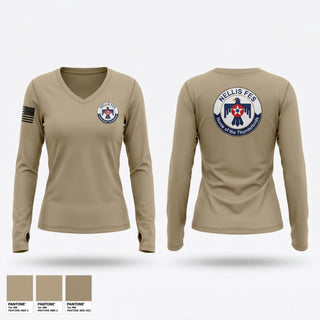 Womens Long Sleeve Vneck Shirt, 99 CES/CEF, Air Force, Teamtime, Team time, sublimation, custom sports apparel, team uniforms, spirit wear, spiritwear, sports uniforms, custom shirts, team store, custom team store, fundraiser sports, apparel fundraiser