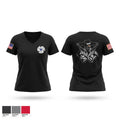 C CO 1-222 AVN REGT Women's Short Sleeve V-neck Shirt - 1