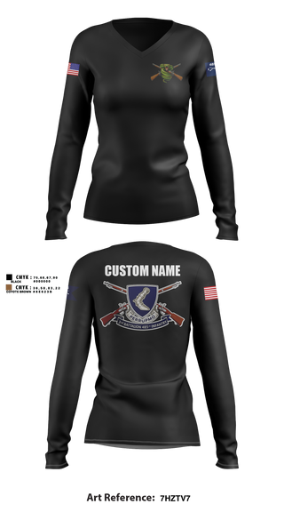 Womens Long Sleeve Vneck Shirt, 3/485th IN BN VIPERS, Army, Teamtime, Team time, sublimation, custom sports apparel, team uniforms, spirit wear, spiritwear, sports uniforms, custom shirts, team store, custom team store, fundraiser sports, apparel fundraiser