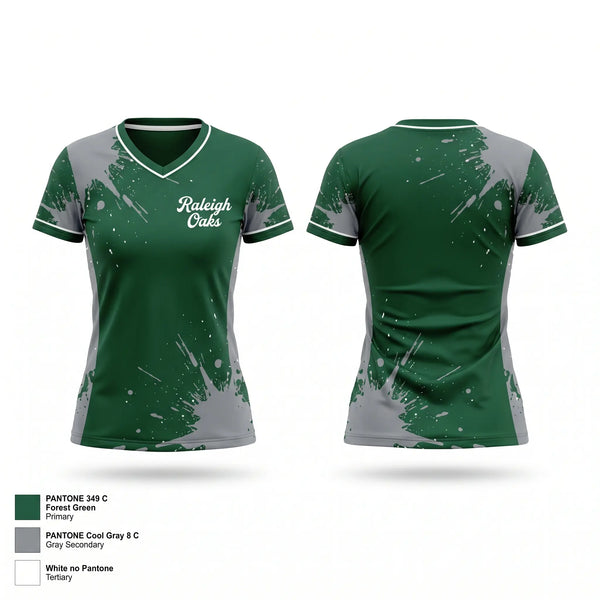 Womens Short Sleeve Vneck Shirt, Raleigh Oaks, Baseball, Teamtime, Team time, sublimation, custom sports apparel, team uniforms, spirit wear, spiritwear, sports uniforms, custom shirts, team store, custom team store, fundraiser sports, apparel fundraiser