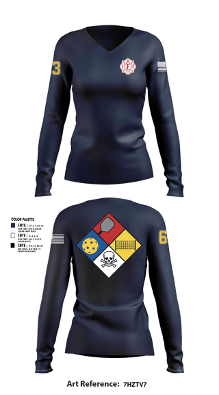 Womens Long Sleeve Vneck Shirt, Central Pierce Fire, Fire Department, Teamtime, Team time, sublimation, custom sports apparel, team uniforms, spirit wear, spiritwear, sports uniforms, custom shirts, team store, custom team store, fundraiser sports, apparel fundraiser