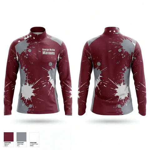 Quarter Zip Jacket, George Wythe Maroons, Men's Basketball, Teamtime, Team time, sublimation, custom sports apparel, team uniforms, spirit wear, spiritwear, sports uniforms, custom shirts, team store, custom team store, fundraiser sports, apparel fundraiser
