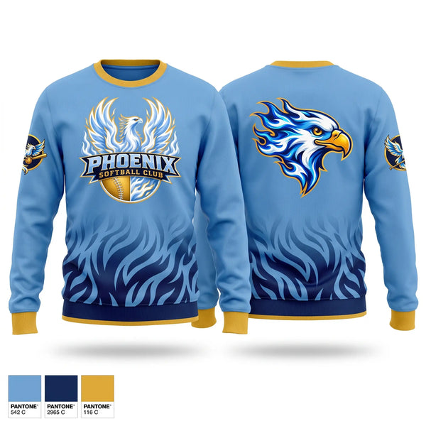 Crew Neck Sweatshirt, New Jersey Phoenix, Softball, Teamtime, Team time, sublimation, custom sports apparel, team uniforms, spirit wear, spiritwear, sports uniforms, custom shirts, team store, custom team store, fundraiser sports, apparel fundraiser