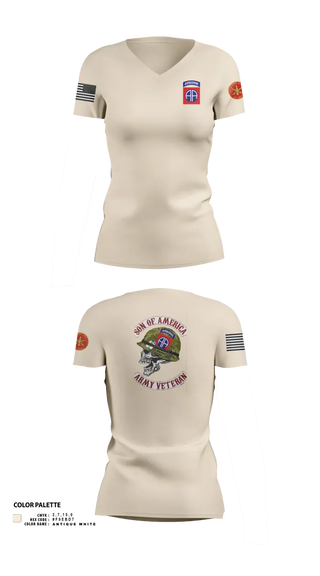Womens Short Sleeve Vneck Shirt, 82d ABN DIV, , Teamtime, Team time, sublimation, custom sports apparel, team uniforms, spirit wear, spiritwear, sports uniforms, custom shirts, team store, custom team store, fundraiser sports, apparel fundraiser