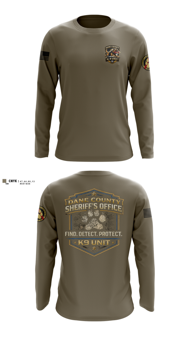 Long Sleeve Performance Shirt, Dane County K9, Police, Teamtime, Team time, sublimation, custom sports apparel, team uniforms, spirit wear, spiritwear, sports uniforms, custom shirts, team store, custom team store, fundraiser sports, apparel fundraiser