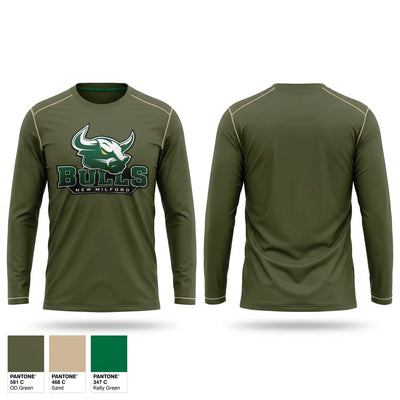 New Milford Bulls Long Sleeve Performance Shirt - 2