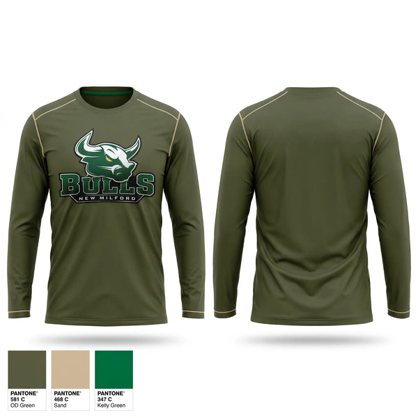 Long Sleeve Performance Shirt, New Milford Bulls, , Teamtime, Team time, sublimation, custom sports apparel, team uniforms, spirit wear, spiritwear, sports uniforms, custom shirts, team store, custom team store, fundraiser sports, apparel fundraiser