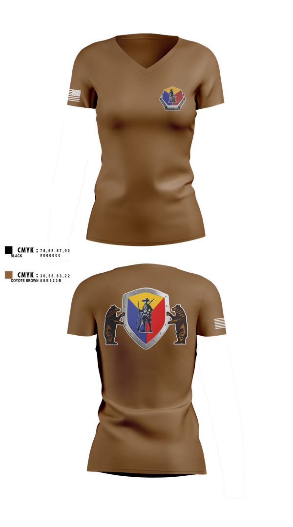 Womens Short Sleeve Vneck Shirt, Camp Crowder HHC, , Teamtime, Team time, sublimation, custom sports apparel, team uniforms, spirit wear, spiritwear, sports uniforms, custom shirts, team store, custom team store, fundraiser sports, apparel fundraiser