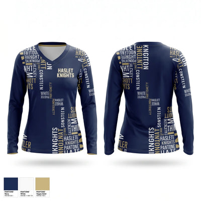 Haslet Knights Women's Long Sleeve V-neck Shirt - 1
