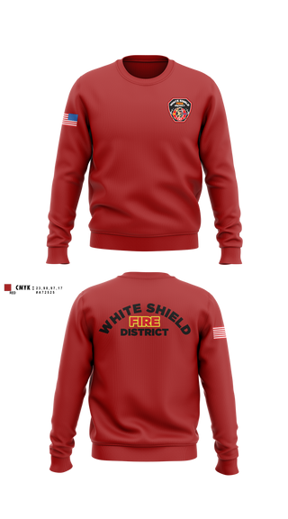 Crew Neck Sweatshirt, White Shield Fire Department, Fire Department, Teamtime, Team time, sublimation, custom sports apparel, team uniforms, spirit wear, spiritwear, sports uniforms, custom shirts, team store, custom team store, fundraiser sports, apparel fundraiser