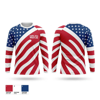 Long Sleeve Performance Shirt, Camel Kids Wrestling, Wrestling, Teamtime, Team time, sublimation, custom sports apparel, team uniforms, spirit wear, spiritwear, sports uniforms, custom shirts, team store, custom team store, fundraiser sports, apparel fundraiser