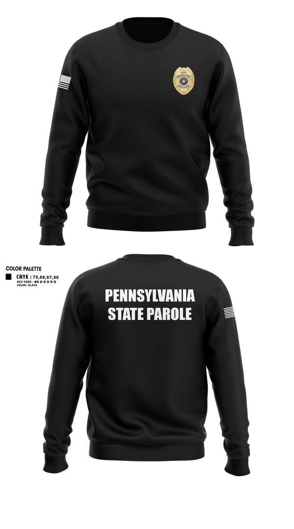 Crew Neck Sweatshirt, Pennsylvania State Parole, Police, Teamtime, Team time, sublimation, custom sports apparel, team uniforms, spirit wear, spiritwear, sports uniforms, custom shirts, team store, custom team store, fundraiser sports, apparel fundraiser