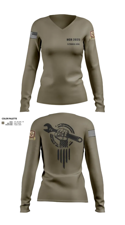 1/204th ADA 3113365 Women's Long Sleeve V-neck Shirt - 24