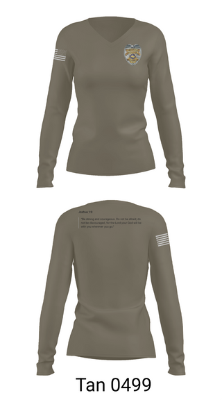 Womens Long Sleeve Vneck Shirt, Wakarusa, Police, Teamtime, Team time, sublimation, custom sports apparel, team uniforms, spirit wear, spiritwear, sports uniforms, custom shirts, team store, custom team store, fundraiser sports, apparel fundraiser