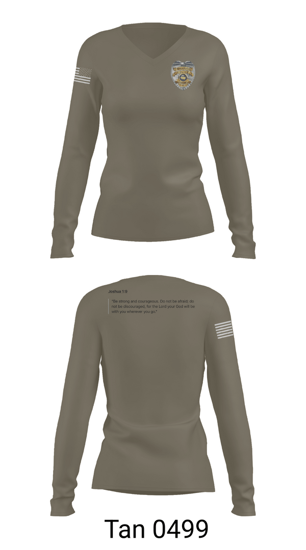 Womens Long Sleeve Vneck Shirt, Wakarusa, Police, Teamtime, Team time, sublimation, custom sports apparel, team uniforms, spirit wear, spiritwear, sports uniforms, custom shirts, team store, custom team store, fundraiser sports, apparel fundraiser