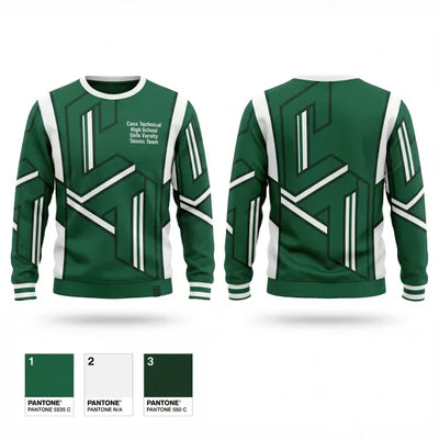 Cass Technical High School Girls Varsity Tennis Team 63156221 Crew Neck Sweatshirt - 1