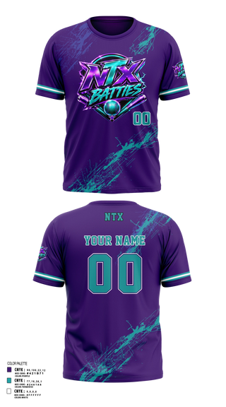 Short Sleeve Performance Shirt, NTX BATTIES, Softball, Teamtime, Team time, sublimation, custom sports apparel, team uniforms, spirit wear, spiritwear, sports uniforms, custom shirts, team store, custom team store, fundraiser sports, apparel fundraiser