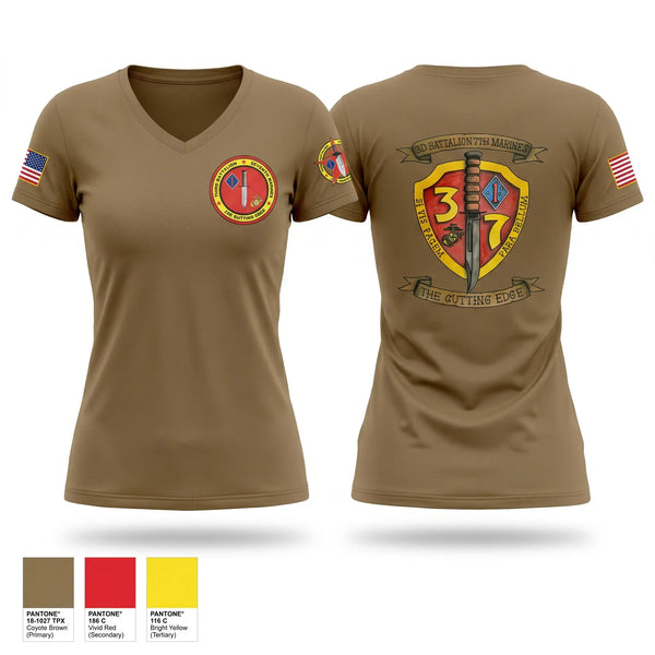 Womens Short Sleeve Vneck Shirt, 3rd Battalion 7th Marines, Marines, Teamtime, Team time, sublimation, custom sports apparel, team uniforms, spirit wear, spiritwear, sports uniforms, custom shirts, team store, custom team store, fundraiser sports, apparel fundraiser