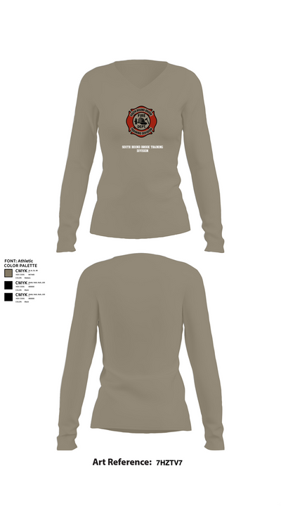 South bound brook training division 12410135 Women's Long Sleeve V-neck Shirt - 62