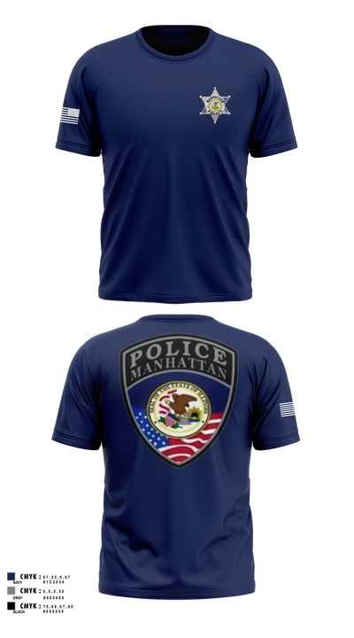 Manhattan Police Department 25505954 Old School Cotton Feel Shirt - 100