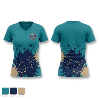 Womens Short Sleeve Vneck Shirt, Siren's Academy, Women's Basketball, Teamtime, Team time, sublimation, custom sports apparel, team uniforms, spirit wear, spiritwear, sports uniforms, custom shirts, team store, custom team store, fundraiser sports, apparel fundraiser