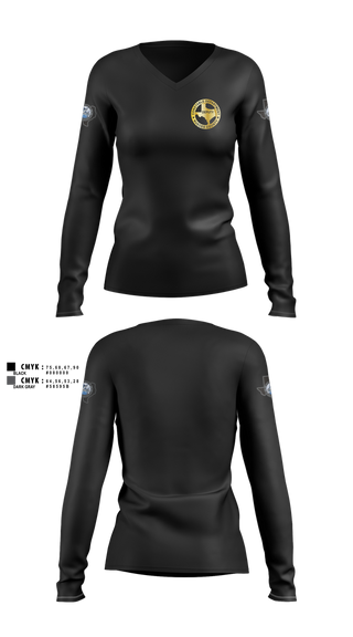Womens Long Sleeve Vneck Shirt, Nueces County Constable PCT4, , Teamtime, Team time, sublimation, custom sports apparel, team uniforms, spirit wear, spiritwear, sports uniforms, custom shirts, team store, custom team store, fundraiser sports, apparel fundraiser