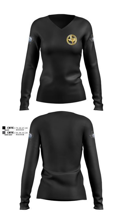 Nueces County Constable PCT4 30073114 Women's Long Sleeve V-neck Shirt - 6