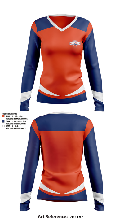Millville Thunderbolts Field Hockey 70154258 Women's Long Sleeve V-neck Shirt - 1