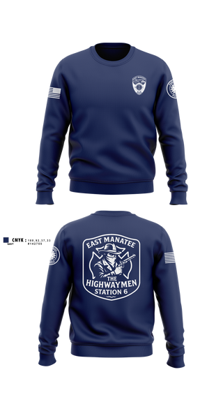 Crew Neck Sweatshirt, East Manatee, Fire Department, Teamtime, Team time, sublimation, custom sports apparel, team uniforms, spirit wear, spiritwear, sports uniforms, custom shirts, team store, custom team store, fundraiser sports, apparel fundraiser