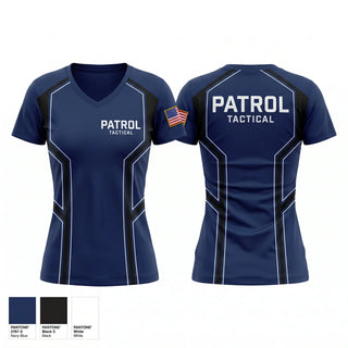 Womens Short Sleeve Vneck Shirt, Patrol, Police, Teamtime, Team time, sublimation, custom sports apparel, team uniforms, spirit wear, spiritwear, sports uniforms, custom shirts, team store, custom team store, fundraiser sports, apparel fundraiser