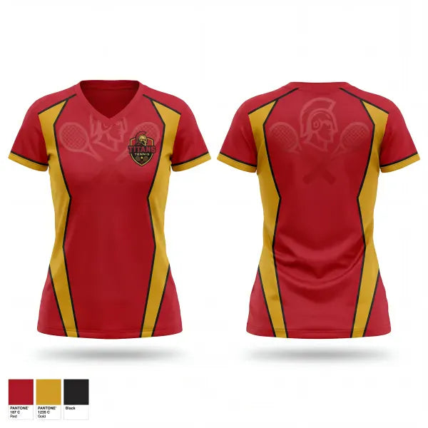 Womens Short Sleeve Vneck Shirt, Tinley Park High School Tennis, Tennis, Teamtime, Team time, sublimation, custom sports apparel, team uniforms, spirit wear, spiritwear, sports uniforms, custom shirts, team store, custom team store, fundraiser sports, apparel fundraiser