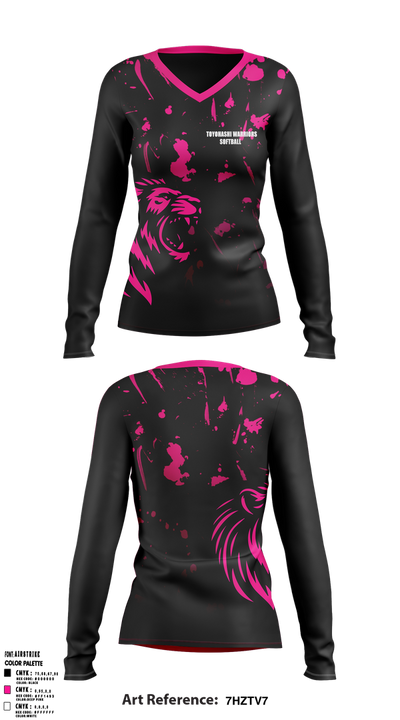 Toyohashi warriors 21080833 Women's Long Sleeve V-neck Shirt - 1
