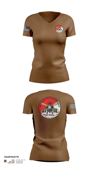 Womens Short Sleeve Vneck Shirt, 7th Squadron, Sixth Cavalry Regiment, , Teamtime, Team time, sublimation, custom sports apparel, team uniforms, spirit wear, spiritwear, sports uniforms, custom shirts, team store, custom team store, fundraiser sports, apparel fundraiser