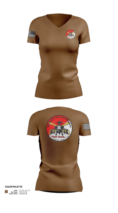7th Squadron, Sixth Cavalry Regiment 24299123 Women's Short Sleeve V-neck Shirt - 21