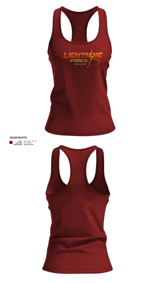 Womens Track Singlet, Lightning Force Athletics, Track & Field, Teamtime, Team time, sublimation, custom sports apparel, team uniforms, spirit wear, spiritwear, sports uniforms, custom shirts, team store, custom team store, fundraiser sports, apparel fundraiser