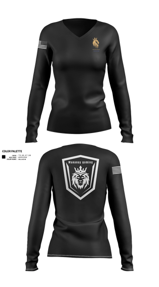 Womens Long Sleeve Vneck Shirt, MANAMAY, Police, Teamtime, Team time, sublimation, custom sports apparel, team uniforms, spirit wear, spiritwear, sports uniforms, custom shirts, team store, custom team store, fundraiser sports, apparel fundraiser