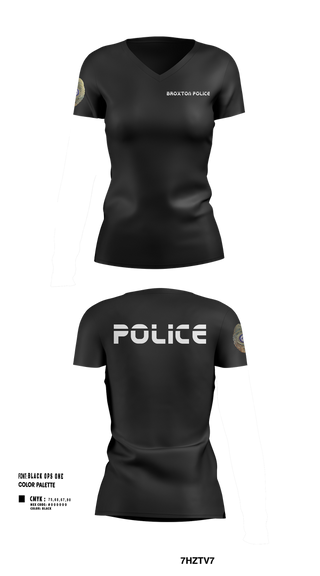 Womens Short Sleeve Vneck Shirt, Broxton police, , Teamtime, Team time, sublimation, custom sports apparel, team uniforms, spirit wear, spiritwear, sports uniforms, custom shirts, team store, custom team store, fundraiser sports, apparel fundraiser