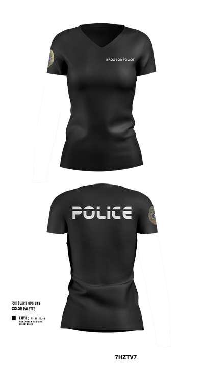 Broxton police 36855501 Women's Short Sleeve V-neck Shirt - 5