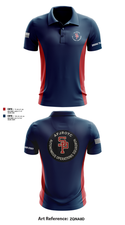 AFJROTC MS-081 DRONE TEAM 88778530 Short Sleeve Performance Polo - 217