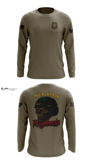 Long Sleeve Performance Shirt, 2nd Platoon roughnecks 49th, Army, Teamtime, Team time, sublimation, custom sports apparel, team uniforms, spirit wear, spiritwear, sports uniforms, custom shirts, team store, custom team store, fundraiser sports, apparel fundraiser