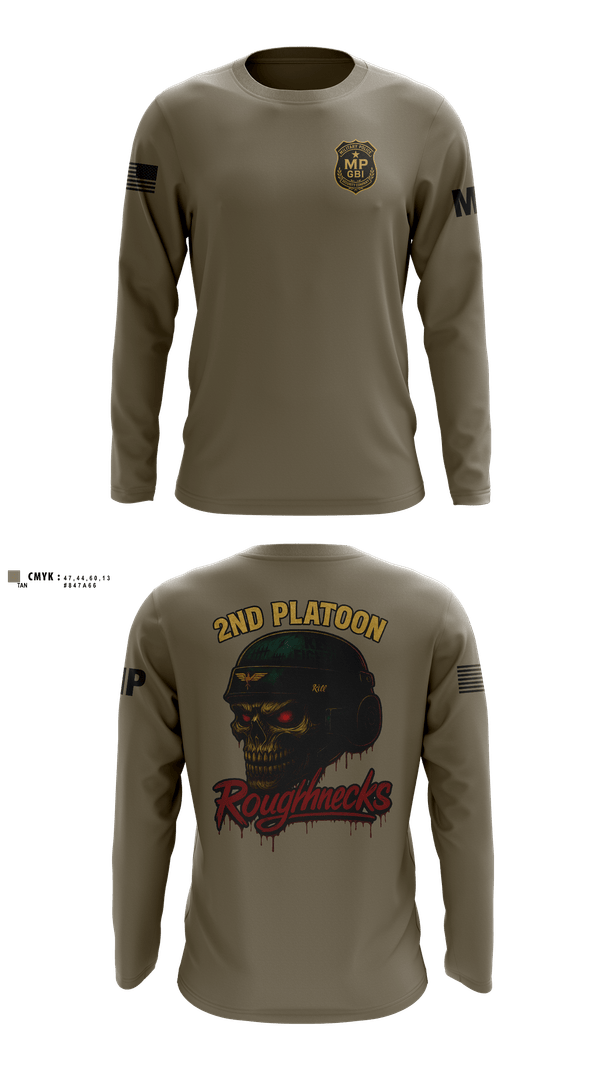 Long Sleeve Performance Shirt, 2nd Platoon roughnecks 49th, Army, Teamtime, Team time, sublimation, custom sports apparel, team uniforms, spirit wear, spiritwear, sports uniforms, custom shirts, team store, custom team store, fundraiser sports, apparel fundraiser