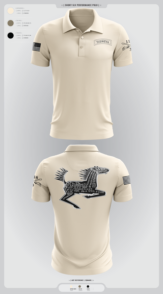Short Sleeve Performance Polo, DET 1 HHC 3-116 CAV, Army, Teamtime, Team time, sublimation, custom sports apparel, team uniforms, spirit wear, spiritwear, sports uniforms, custom shirts, team store, custom team store, fundraiser sports, apparel fundraiser