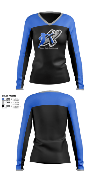 Womens Long Sleeve Vneck Shirt, Lady Titans, , Teamtime, Team time, sublimation, custom sports apparel, team uniforms, spirit wear, spiritwear, sports uniforms, custom shirts, team store, custom team store, fundraiser sports, apparel fundraiser