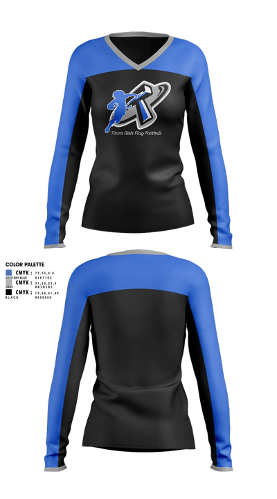 Lady Titans 58167814 Women's Long Sleeve V-neck Shirt - 1