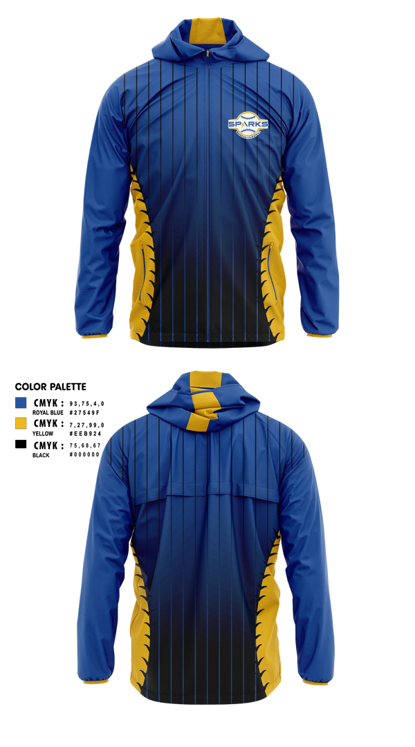 Windbreaker, Santa Clara PAL Sparks, Softball, Teamtime, Team time, sublimation, custom sports apparel, team uniforms, spirit wear, spiritwear, sports uniforms, custom shirts, team store, custom team store, fundraiser sports, apparel fundraiser