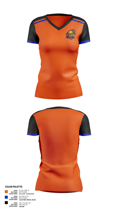 Downingtown Fury Women's Short Sleeve V-neck Shirt - 21