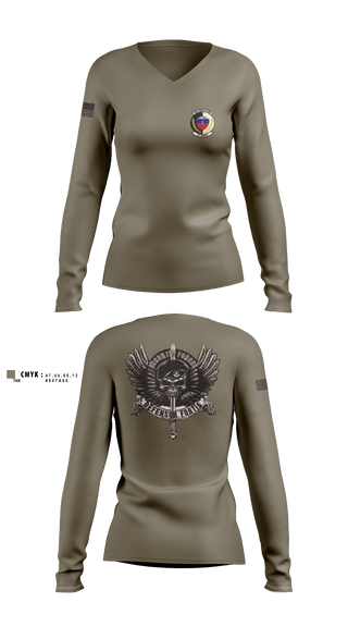 Women's Long Sleeve Vneck Shirt, 27 SOSFS, Air Force, Teamtime, Team time, sublimation, custom sports apparel, team uniforms, spirit wear, spiritwear, sports uniforms, custom shirts, team store, custom team store, fundraiser sports, apparel fundraiser